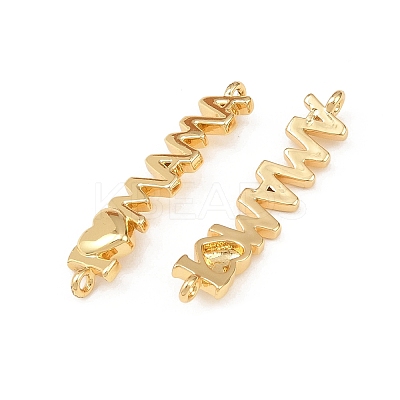 Mother's Day Brass Connector Charms KK-F919-33G-1
