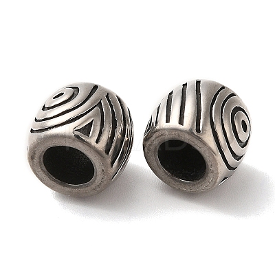 304 Stainless Steel European Beads Hand Polished STAS-A080-35AS-1