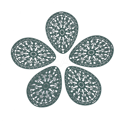 430 Stainless Steel Filigree Pendants X-STAS-S108-16B-1