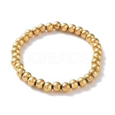 316 Surgical Stainless Steel Round Beaded Stretch Bracelets LS-BJEW-M305-01D-G-1