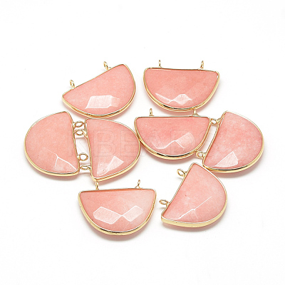 Natural & Synthetic Mixed Stone Semi Circle Pendants G-Q972-M-1