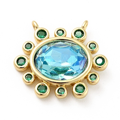 Brass Cubic Zirconia Pendants KK-G419-04G-04-1