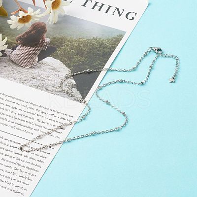 Tarnish Resistant 304 Stainless Steel Satellite Chains Necklace NJEW-JN03594-01-1