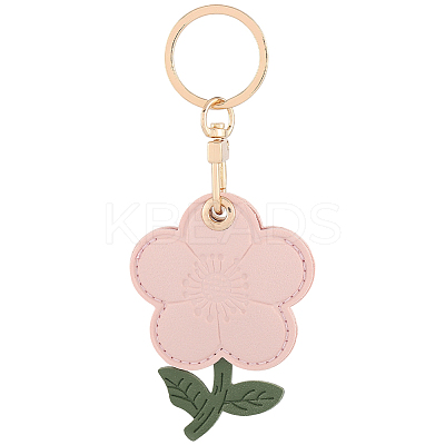 1Pc PU Leather Pendants Keychain KEYC-SP0001-47B-1