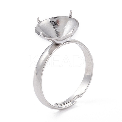 Tarnish Resistant Adjustable 304 Stainless Steel Finger Rings Components STAS-F274-05P-1