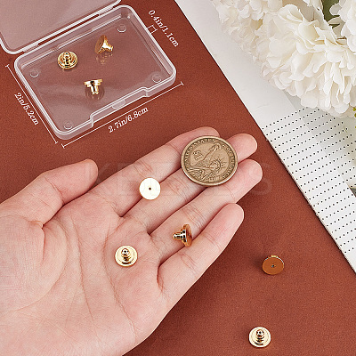 8Pcs Brass Ear Nuts FIND-BBC0003-57G-1