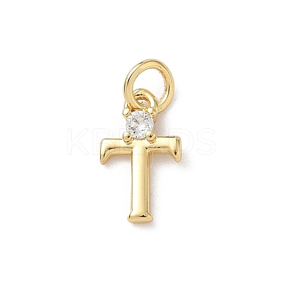 Brass Pave Clear Cubic Zirconia Charms KK-A273-01G-T-1