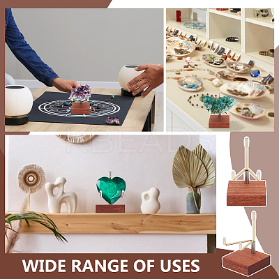 Adjustable Iron Mineral Display Holder with Square Base ODIS-WH0081-03A-1