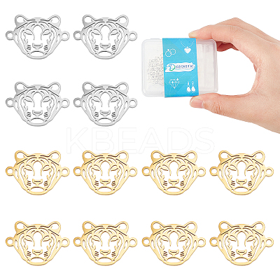 20Pcs 2 Colors 201 Stainless Steel Connector Charms STAS-DC0009-24-1