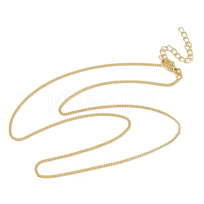 1.2MM Brass Curb Chain Necklaces for Women NJEW-K271-03G-1