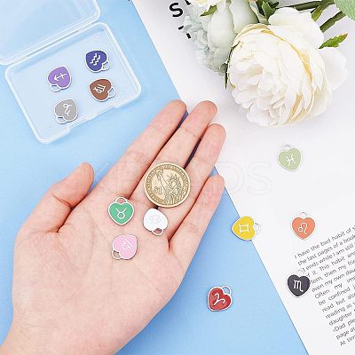 12Pcs 12 Style 304 Stainless Steel Enamel Pendants STAS-NB0001-30-1