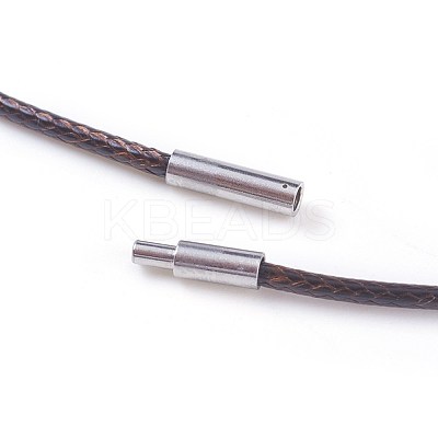 Waxed Polyester Cord Necklace Making MAK-I011-05-C-03-1