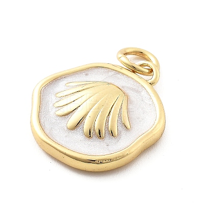 Ocean Theme Brass Enamel Pendants KK-Q029-01C-G-1