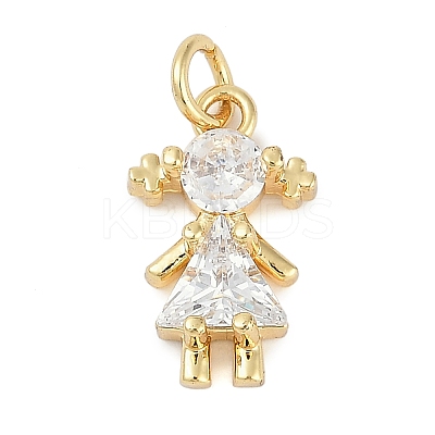Rack Plating Brass Micro Pave Cubic Zirconia Pendant KK-H509-38G-01-1