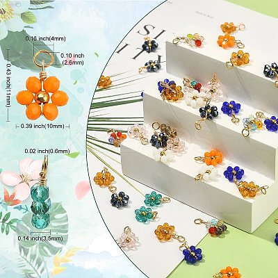 27Pcs 9 Colors Glass Pendants GLAA-CJ0001-83-1