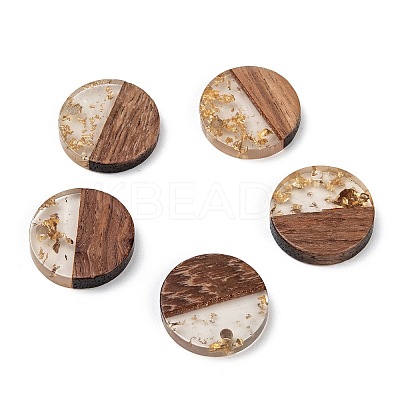 Transparent Resin & Walnut Wood Pendants LS-X-RESI-S358-02C-B02-1