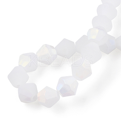 Imitation Jade Bicone Frosted Glass Bead Strands EGLA-A039-J6mm-MB06-1