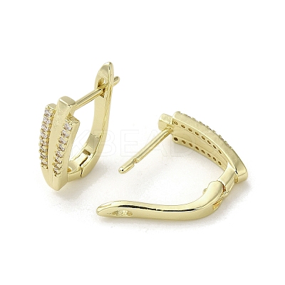 Brass Micro Pave Cubic Zirconia Arch Hoop Earring EJEW-C082-02D-G-1