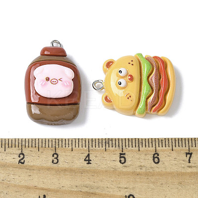 16Pcs 16 Styles Opaque Resin Pendants RESI-V001-03-1