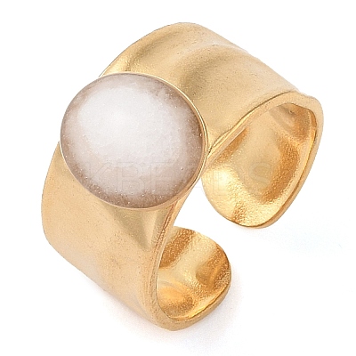 Oval Natural White Jade Finger Rings RJEW-Z057-12G-07-1