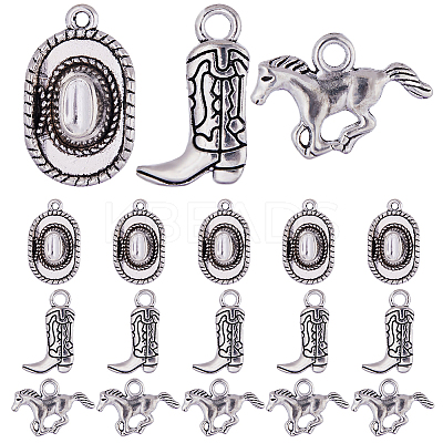 90Pcs 3 Style Tibetan Style Alloy Pendants FIND-SC0005-88AS-1