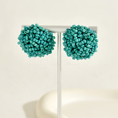 Plastic Bead Cluster Stud Earrings GI1626-2-1