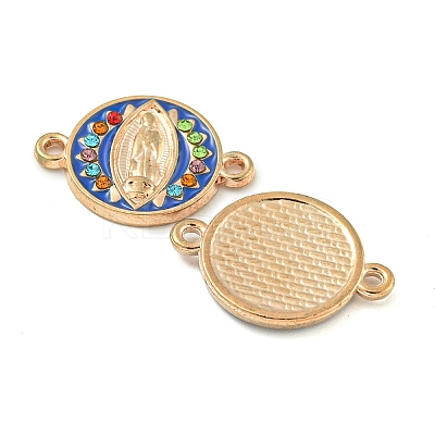 Alloy Micro Pave Colorful Cubic Zirconia Holy Virgin Mary Connector Charms with Enamel FIND-Z061-06G-02-1