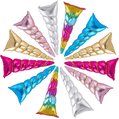 12Pcs 6 Colors Cloth Unicorn Horn Headdress Findings FIND-GF0007-39-1