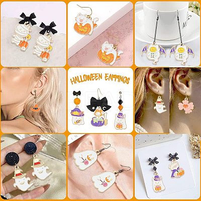60Pcs 12 Styles Light Gold Tone Alloy Enamel Pendants ENAM-CJ0003-99-1