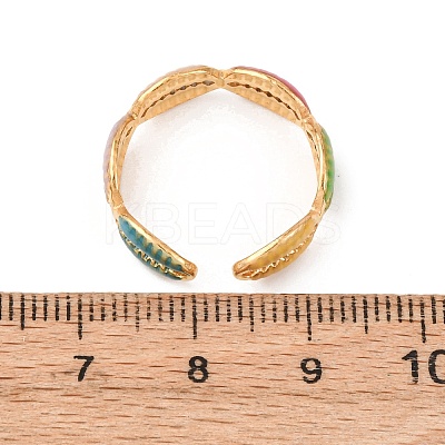 304 Stainless Steel Cuff Rings for Women RJEW-D334-02B-G-1