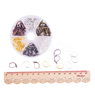 15mm Brass Leverback Earring Findings for Jewelry Making 6 Colors Earring Supplies KK-PH0015-03-1