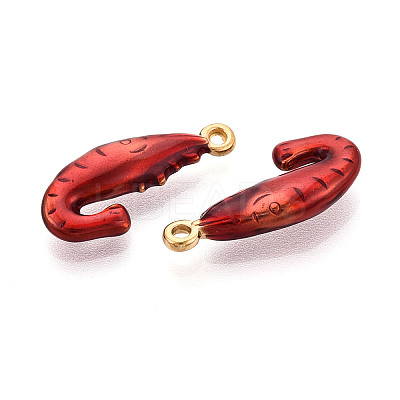 304 Stainless Steel Enamel Pendants STAS-N124-23G-1