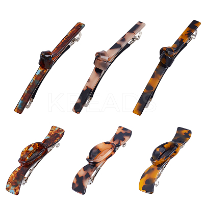 6Pcs 6 Styles Acetic Acid and Iron Snap Hair Clips PHAR-GA0001-02-1