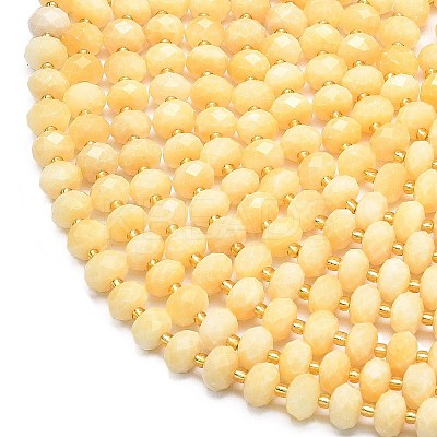 Natural Yellow Jade Beads Strands G-P573-A50-01-1
