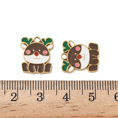 Christmas 304 Stainless Steel Enamel Pendants STAS-Z093-08N-G-1