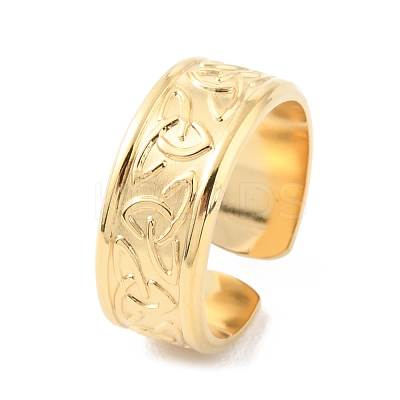 304 Stainless Steel Sailor's Knot Open Cuff Rings RJEW-D002-25G-1