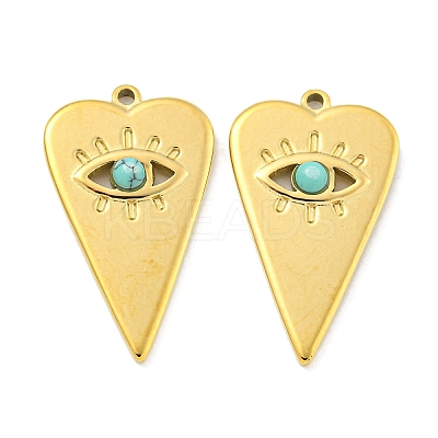 Natural Turquoise Heart Eye Pendants STAS-L278-114G-03-1