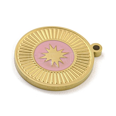 316 Surgical Stainless Steel Enamel Pendants STAS-M073-18A-02G-1