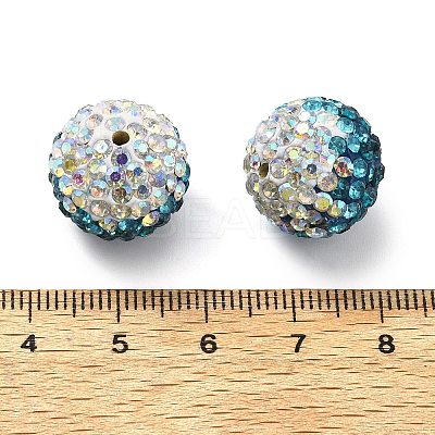 Gradient Color Design Polymer Clay Rhinestone Beads CLAY-NH0001-03D-1