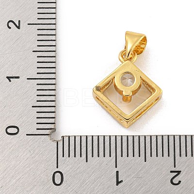 Rack Plating Brass Micro Pave Cubic Zirconia Pendants KK-G513-05G-1