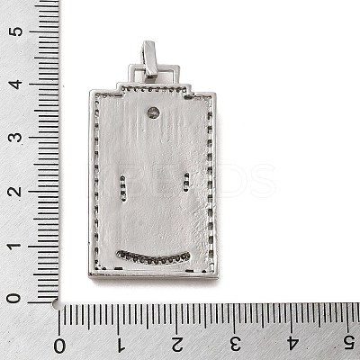 Brass Micro Pave Cubic Zirconia Pendants with Enamel KK-H458-01P-20-1