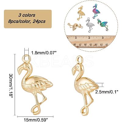 24Pcs 3 Colors 304 Stainless Steel Pendants STAS-CA0001-63-1