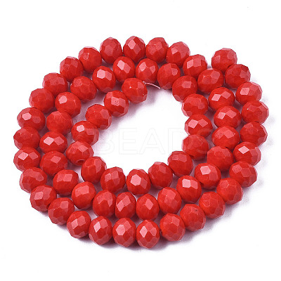 Opaque Solid Color Glass Beads Strands EGLA-A034-P8mm-D22-1