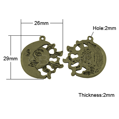 Tibetan Style Alloy Pendants TIBEP-22752-AB-NR-1