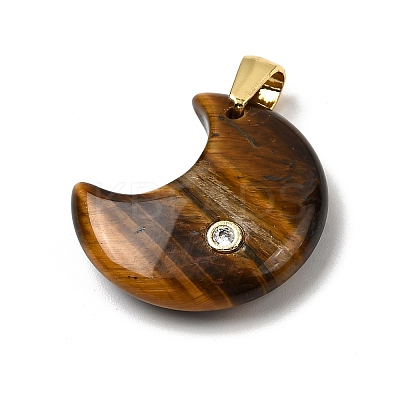 Natural Tiger Eye Pendants G-A297-02G-04-1