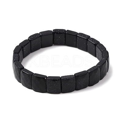 Synthetic Blue Goldstone Beaded Stretch Bracelets for Unisex G-K303-02J-1