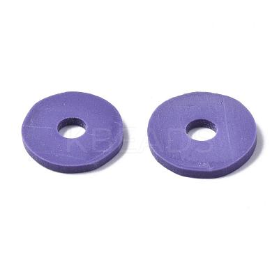 Flat Round Handmade Polymer Clay Beads CLAY-R067-12mm-03-1