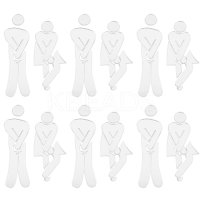 3D Plastic Self-Adhesive Man & Woman Pattern Mirror WC Sign DIY-WH0308-145C-1