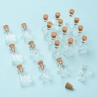 20Pcs 5 Styles Mini High Borosilicate Glass Bottle Bead Containers BOTT-YW0001-02-1