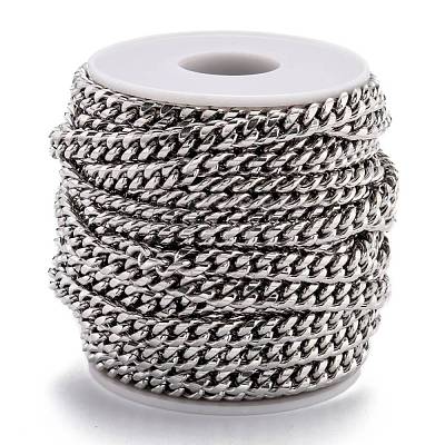 Tarnish Resistant 304 Stainless Steel Cuban Link Chain STAS-B019-02A-P-1